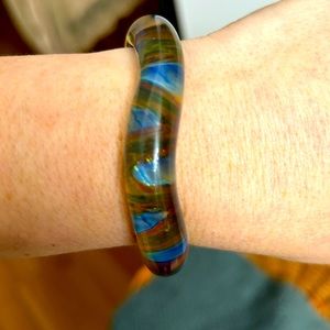 Vintage Rare 1960’s Glass Cuff Bracelet